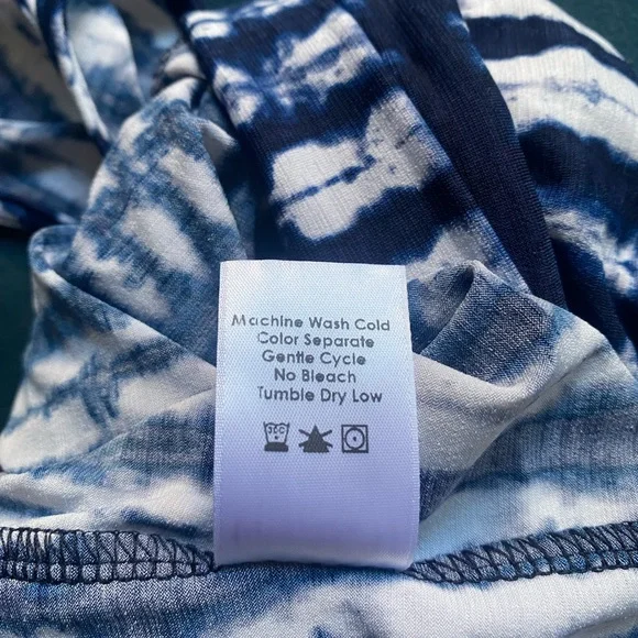 Veronica M Blue and White Tie-Dye Top - Picture 8 of 9